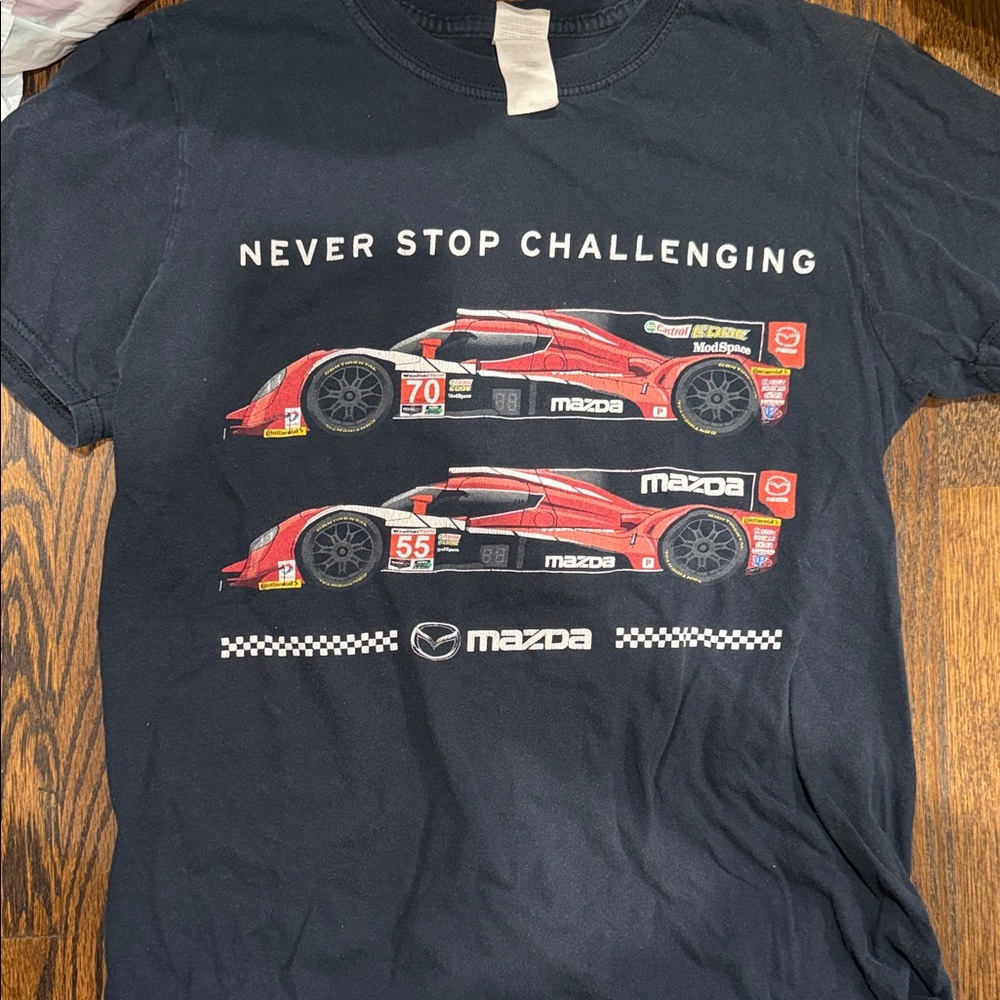 Men’s Black Mazda Motorsports 'Never Stop Challenging' Racing Graphic Tee
